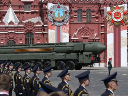 MOSCOW, RUSSIA - JUNE 24: (RUSSIA OUT) Russian nuclear missile rolls along Red Square duri