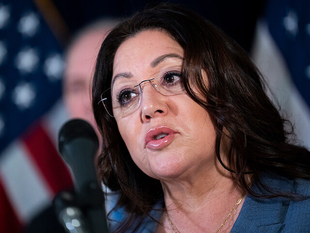 Rep. Lori Chavez-DeRemer, R-Ore., conducts a news conference after a meeting of the House