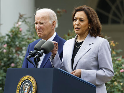 US Vice President Kamala Harris speaks during an event on gun safety in the Rose Garden of