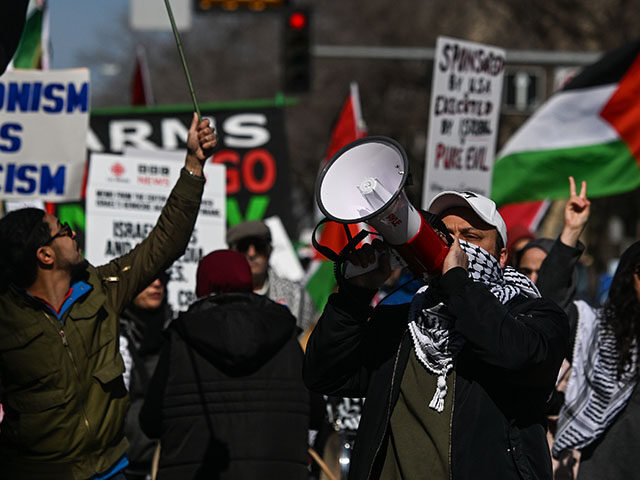 Members of the Palestinian diaspora and local activists from left-wing parties, including