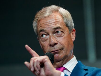 SUNDERLAND, UNITED KINGDOM - JUNE 27: Reform UK leader Nigel Farage speaks to supporters d