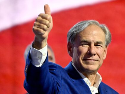 Greg Abbott, governor of Texas, during the Republican National Convention (RNC) at the Fis