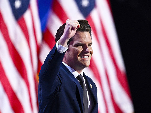 US Representative from Florida Matt Gaetz arrives to speak during the third day of the 202