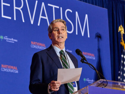 Scott Bessent speaks at the National Conservative Conference in Washington D.C., Wednesday