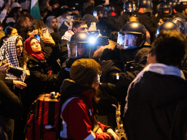 02 November 2024, Berlin: Police officers take a participant in a pro-Palestinian demonstr