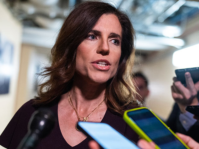 Rep. Nancy Mace, R-S.C., talks with reporters before a meeting of the House Republican Con