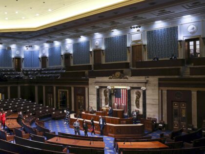 The chamber of the House of Representatives is seen before the State of the Union, Tuesday