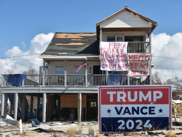 Hurricane Stricken Home with Trump Sign