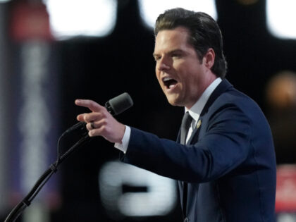 Rep. Matt Gaetz speaks during the Republican National Convention Wednesday, July 17, 2024,