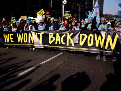 Detractors of president-elect Donald Trump protest against his policies in New York City o