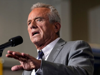 Robert F. Kennedy, Jr., speaks before Republican presidential nominee former President Don