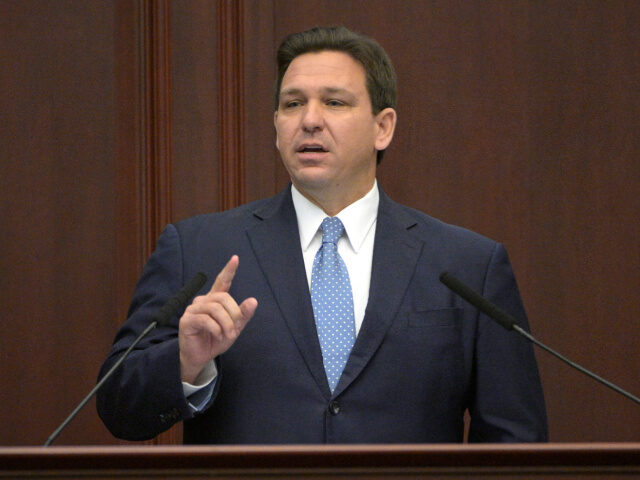 FILE - Florida Gov. Ron DeSantis addresses a joint session of a legislative session, Jan.