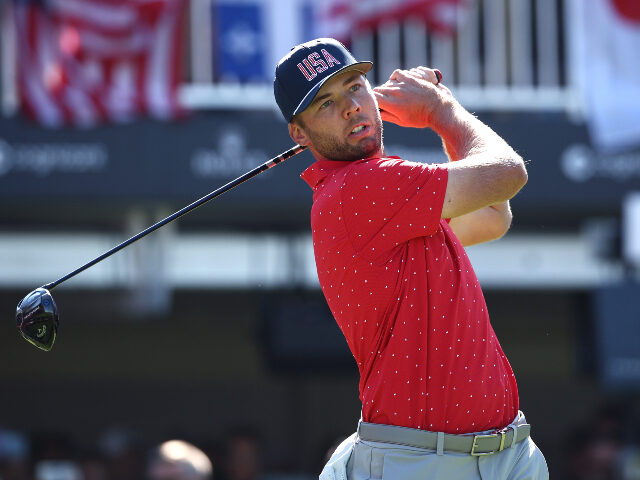 MONTREAL, QUEBEC - SEPTEMBER 29: Sam Burns of the U.S. Team plays his shot from the first