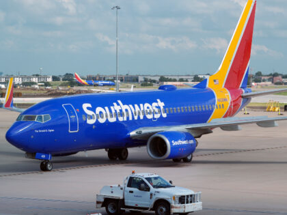 FILE - A Southwest Airlines plane moves to depart from Love Field in Dallas, July 25, 2024