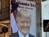 Trump sign in Jerusalem (Joel Pollak / Breitbart News)