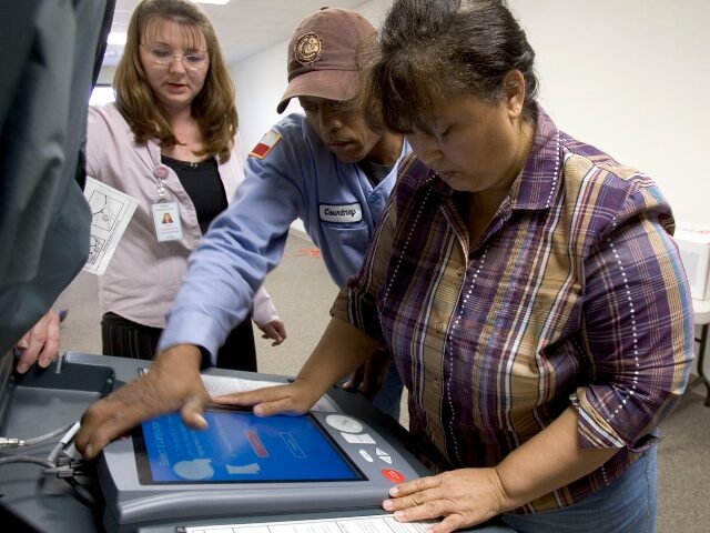 Brazoria County election troubleshooters, from left, Gina Anderson, Courtney Brown and Dor