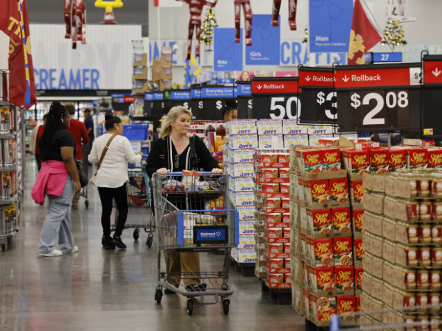 Burbank, CA - November 21: Shoppers at the Walmart Supercenter in Burbank during Walmart&#