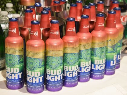 NEW YORK, NEW YORK - MAY 04: A view of rainbow bottles of Bud Light during the 30th Annual