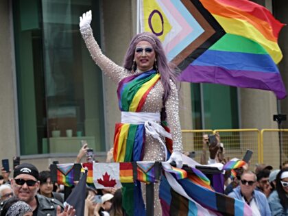 Thousands of people are attending the annual Toronto Pride march in downtown Toronto, Cana