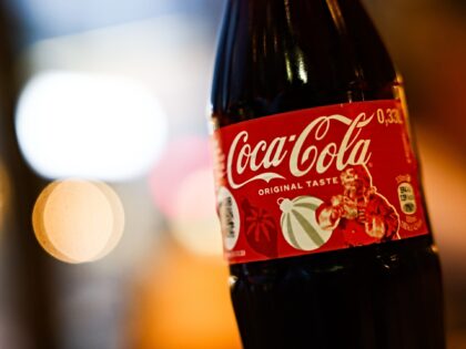 Christmas Coca-Cola bottle is seen in this illustration photo taken in Berlin, Germany on