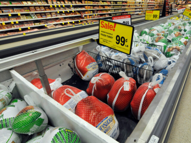 In this Nov. 5, 2015, photo, Thanksgiving turkeys are shown at a Cub Foods store in Bloomi