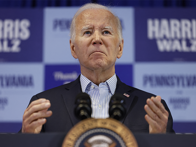 US President Joe Biden speaks at the Carpenters Local Union 445 "Get Out The Vote&quo