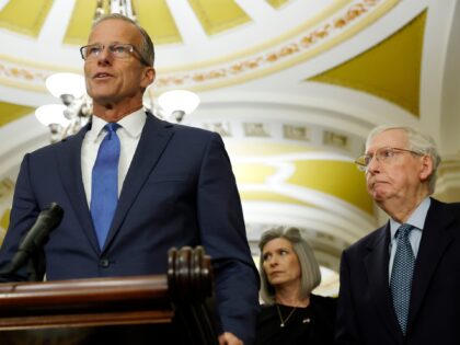 WASHINGTON, DC - SEPTEMBER 10: Senate Minority Whip John Thune (R-SD) speaks during a news