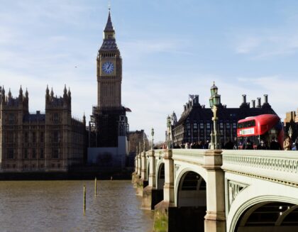 Big Ben with the scaffolding coming down on a sunny Saturday.