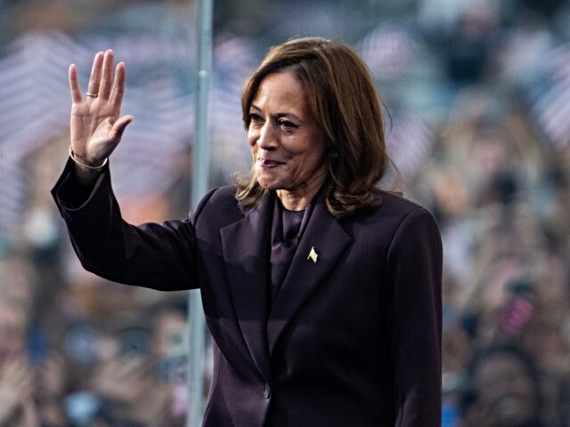 UNITED STATES - NOVEMBER 6: Vice President Kamala Harris acknowledges supporters at Howard