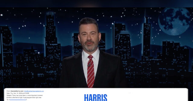 Jimmy Kimmel Thrashes Democrats Sending Harris Campaign Fundraising Emails Weeks After Defeat