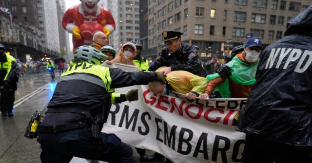 WATCH: Pro-Palestinian Protesters Disrupt Macy's Thanksgiving Parade