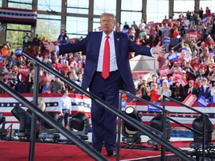 Republican presidential nominee former President Donald Trump wraps up a campaign rally at