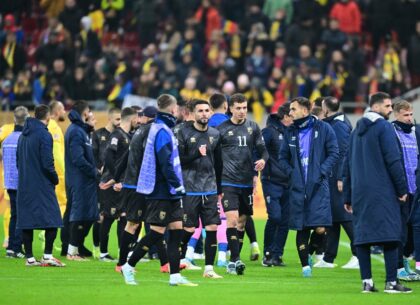 Anger: Kosovo players leave the pitch