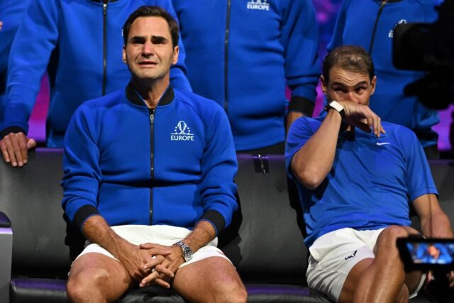 Bromance: Roger Federer and a tearful Rafael Nadal at the 2022 Laver Cup in London where t