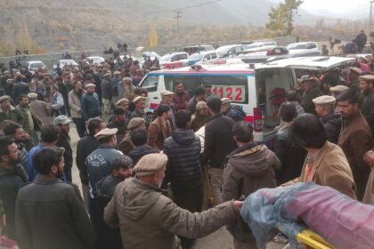 A bus carrying 25 passengers returning from a wedding plunged into a river in Gilgit-Balti