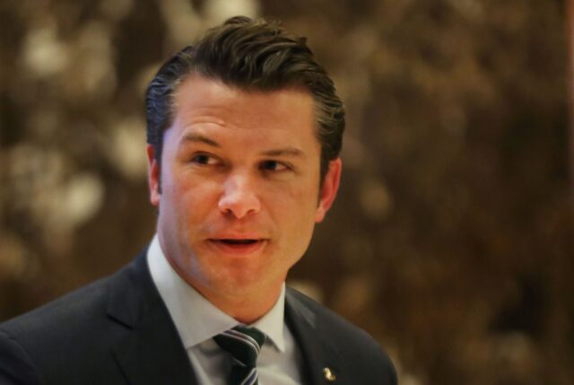 Fox News co-host Pete Hegseth, pictured at Trump Tower in New York in 2016, has been nomin