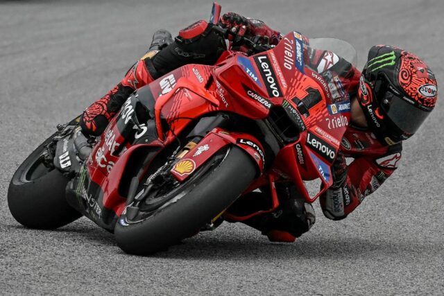 Francesco Bagnaia in action at Sepang