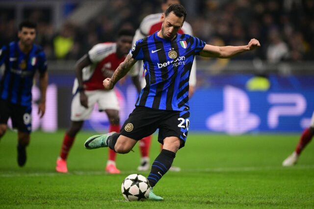 Hakan Calhanoglu's first-half penalty was the difference between Inter Milan and Arsenal