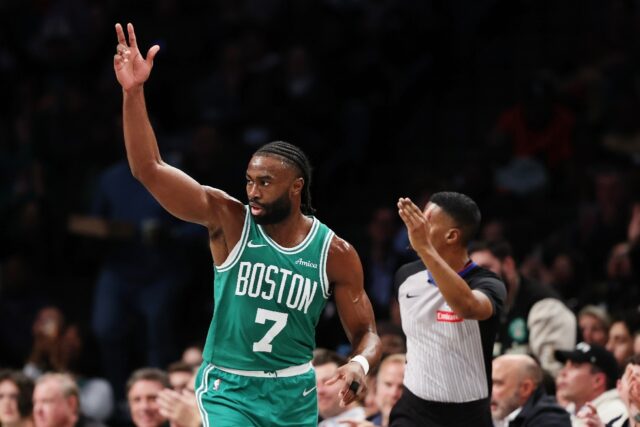 Jaylen Brown top scored for the Boston Celtics as they won at Washington on Friday.