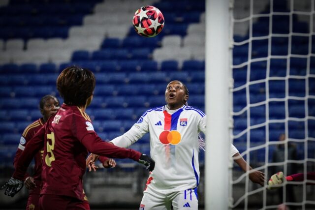 Kadidiatou Diani (R) came off the bench and scored twice for Lyon against Roma