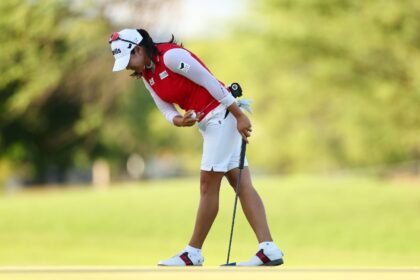 Kim A-lim celebrates after the winning putt on the 18th in Hawaii