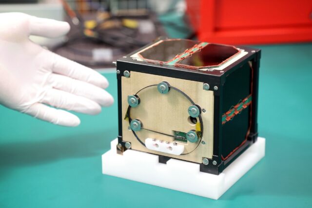 LignoSat, a satellite made from wood and developed by scientists at Kyoto University and S