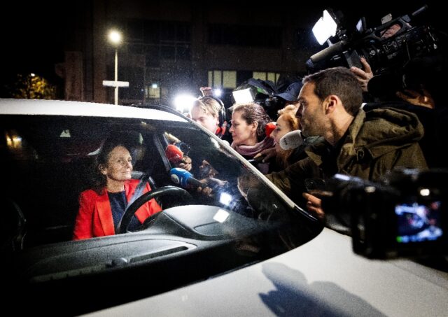 Nicolien van Vroonhoven (NSC) leaves the Catshuis, the official residence of the Prime Min