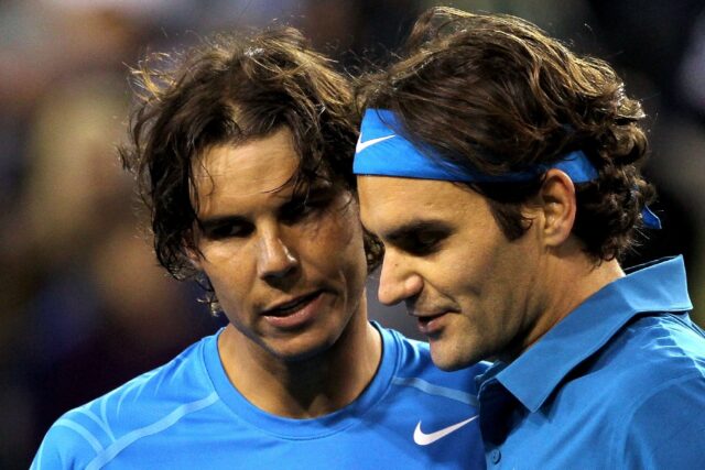 Rafael Nadal (L) had a 24-16 winning record in his head-to-head meeetings with Roger Feder