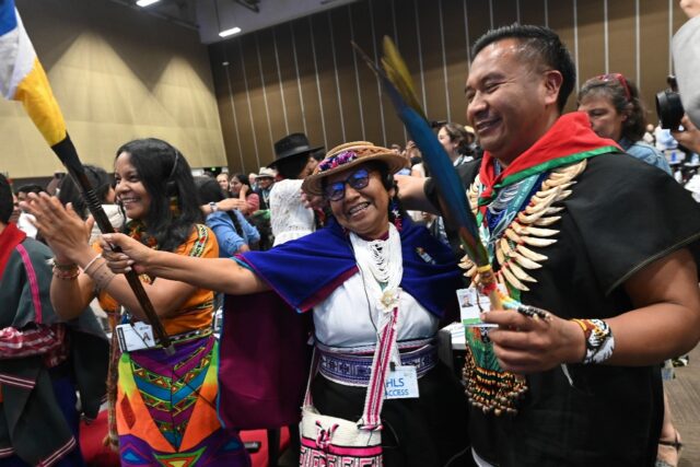 Representatives of Indigenous peoples broke out in cheers and chants as 196 countries agre