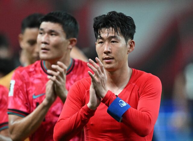 Son Heung-min pictured after a World Cup qualifier in September