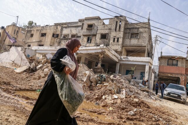 The UNRWA office in Nur Shams was almost totally destroyed in the Israeli raid