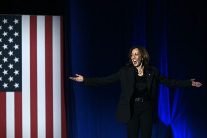 US Vice President and Democratic White House candidate Kamala Harris and her rival Donald