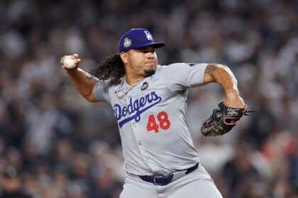 Venezuelan pitcher Brusdar Graterol, who helped the Los Angeles Dodgers win this year's Wo