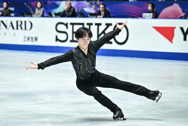 Yuma Kagiyama led after the short proramme at the NHK Trophy in Tokyo on Friday